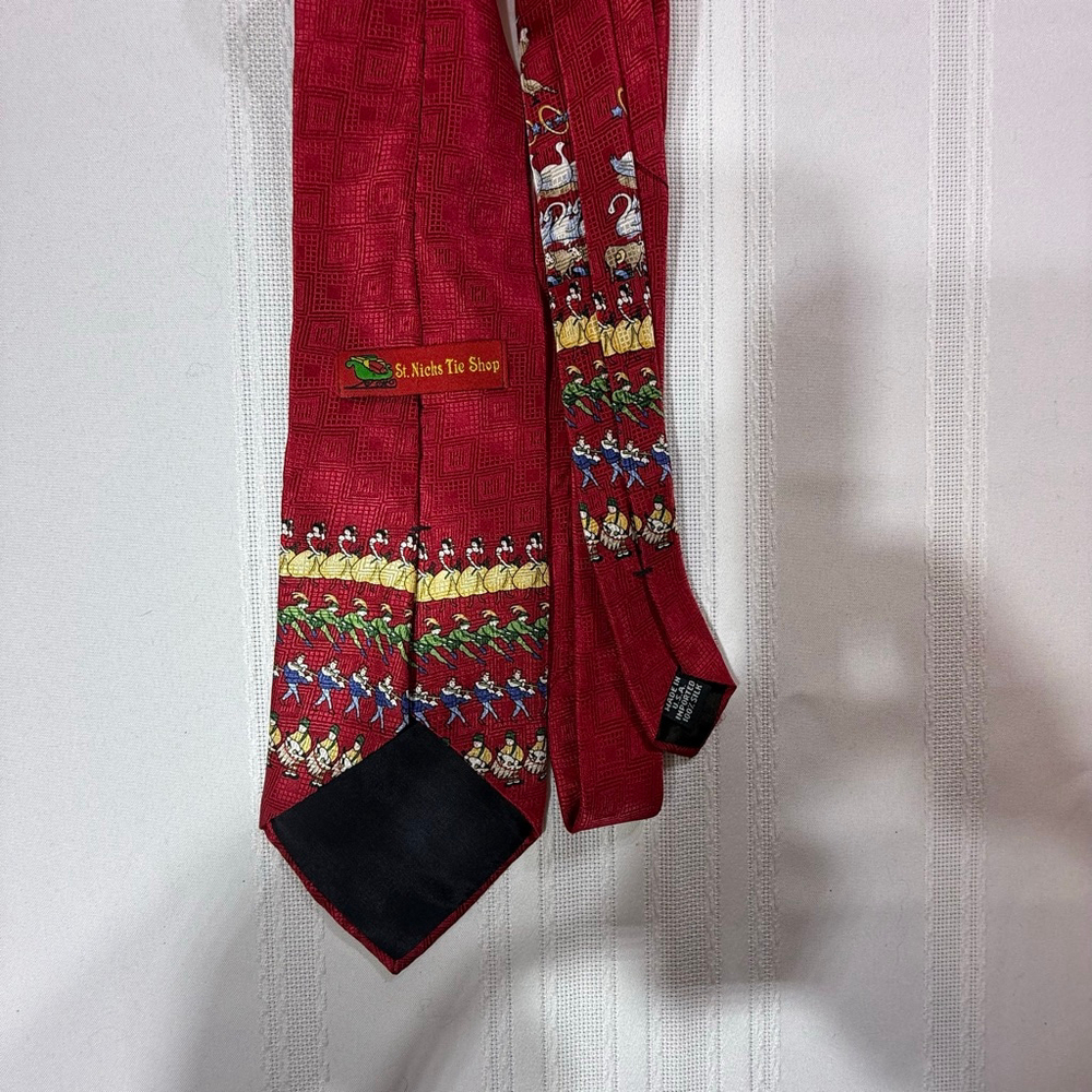 St. Nicks Tie Shop Vintage 12 Days Of Christmas Neck Tie - Picture 2 of 4